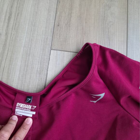 Gymshark Nikki Blackketter Wine Long Sleeve Mesh Back Crop Top Women Sz M - Picture 6 of 9